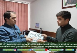 2023 yil 1 yanvardan boshlab eski namunadagi texnik pasport va texnik guvohnoma, traktorchi-mashinist guvohnoma va davlat raqam belgisi haqiqiy emas deb hisoblanadi